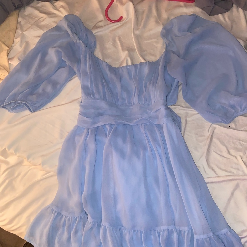 Lucy in the Sky Light Blue Backless Dress